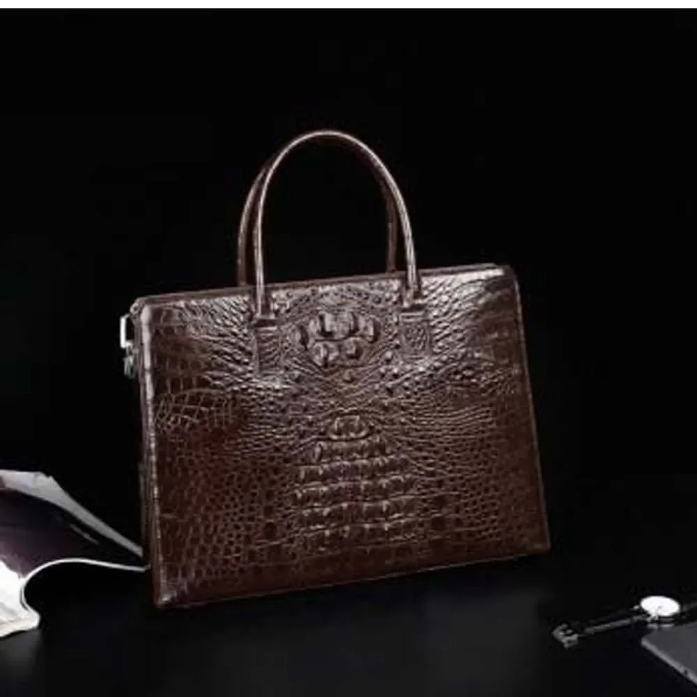 

madun crocodile bag business men briefcase combination lock male handbag