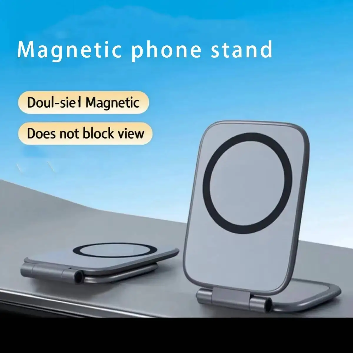 

Dual Magnetic Stand Phone Holder Ultrathin Foldable For Magsafe Iphone 17 16 15 14 13 12 11 Pro Max Samsung Xiaomi