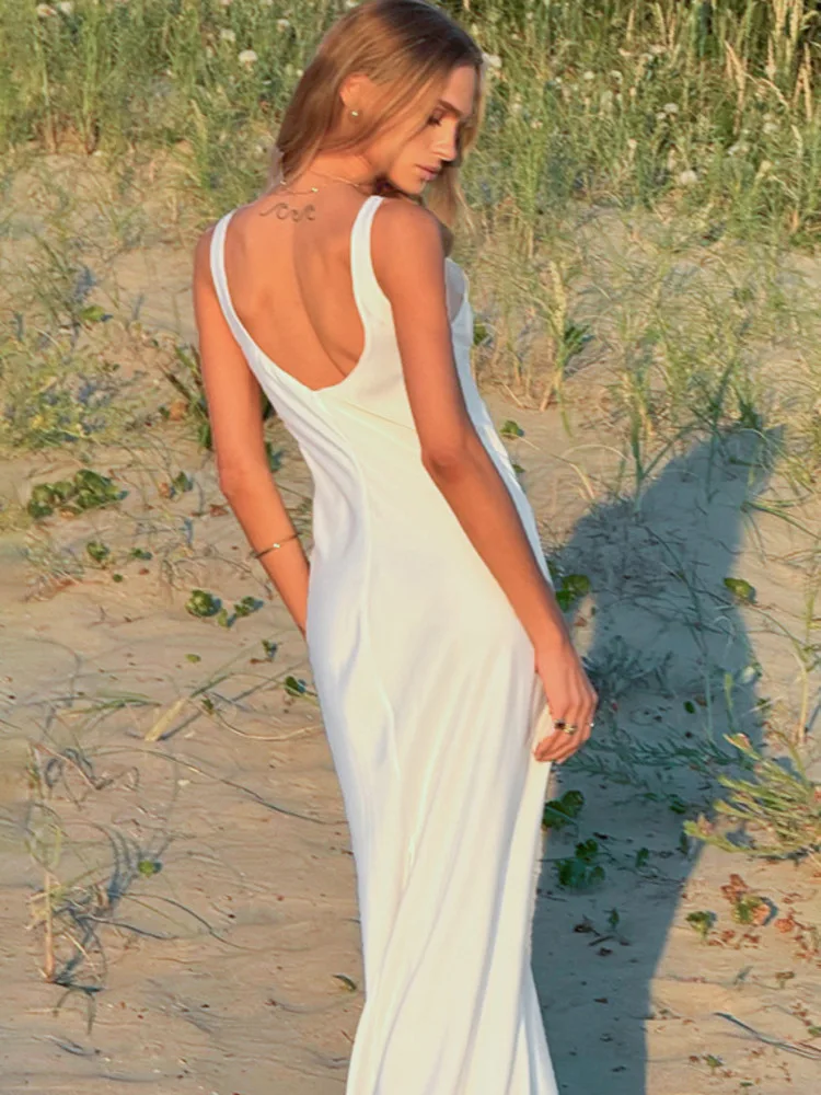 فستان ماكسي أنيق بدون أكمام من Blifanbo فستان نسائي برقبة على شكل V وخصر عالٍ مرقع بدون ظهر فستان نحيف للحفلات والنوادي #4