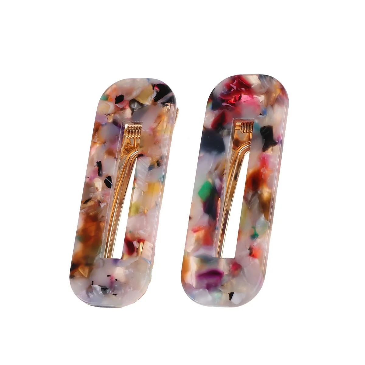

2Pcs Hair Clips Leopard Square Design Plastic Hairpins for Women Girls Elegant Party Daily Bang Clips Accessories