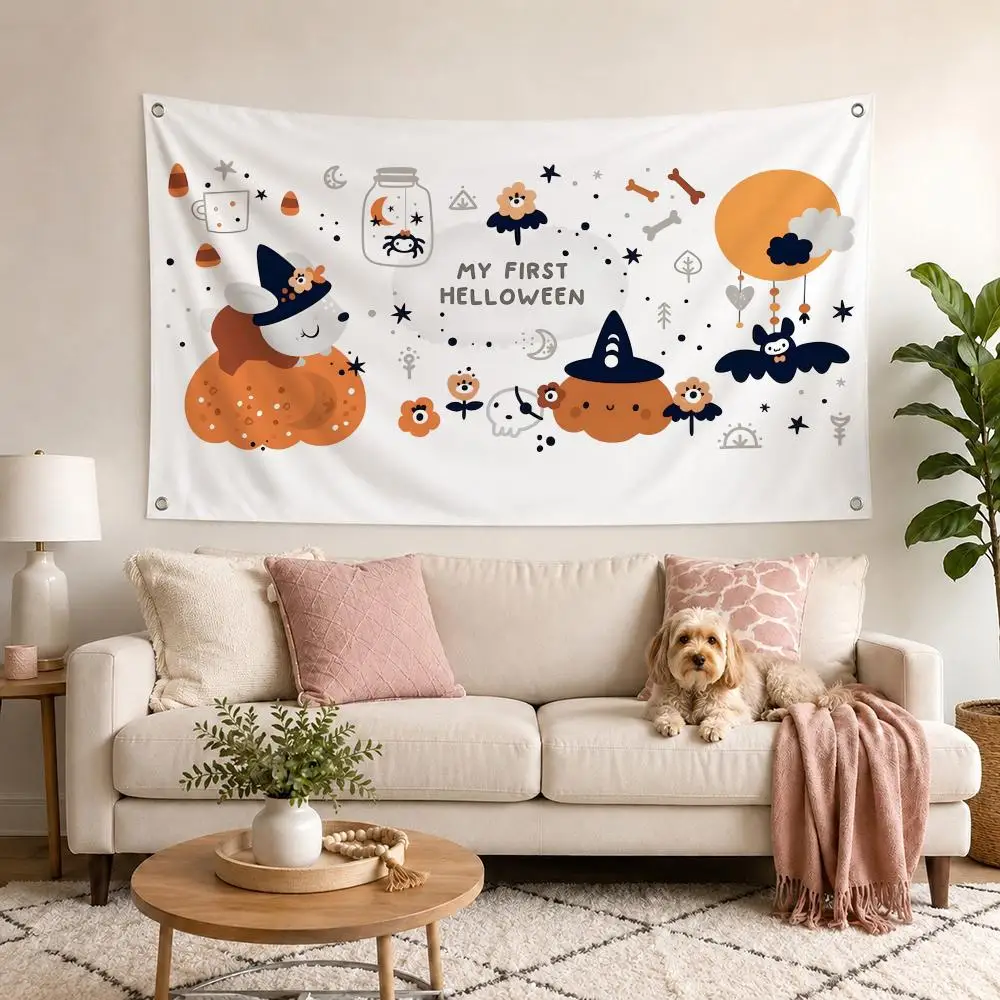 Colorful Halloween Cartoon Collection Flags Decor Garage Flags for Bedrooms Outdoor Decor Tapestry Flaga Advertising Barber Shop