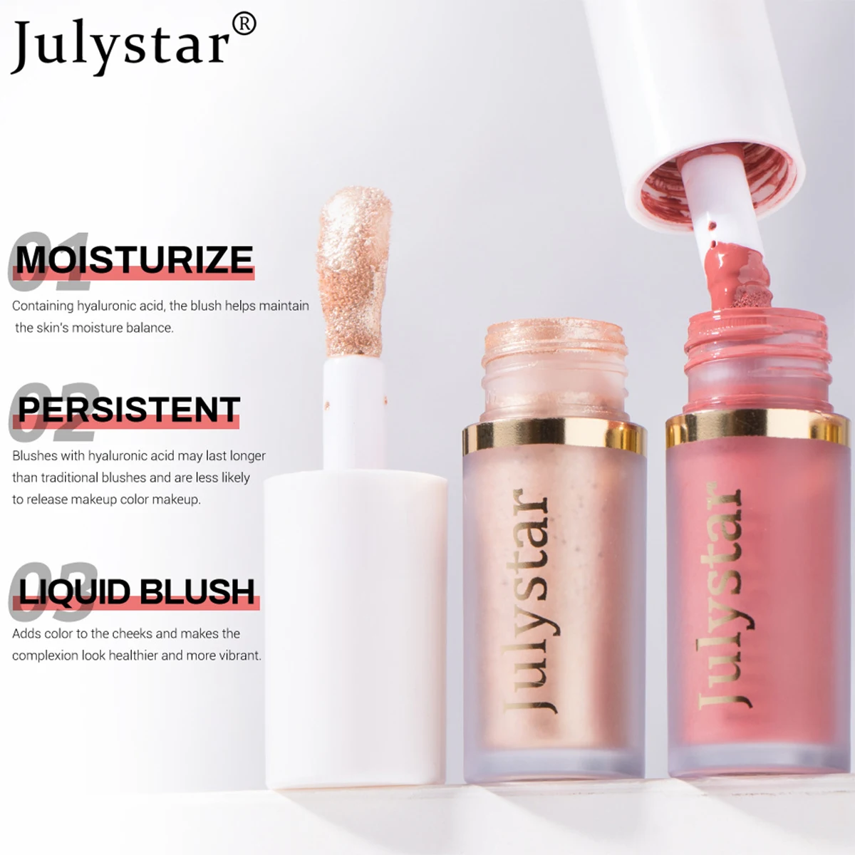 Highlight contouring liquid for face, pearlescent moisturizing and easy-to-color single portable blush rouge liquid for lips
