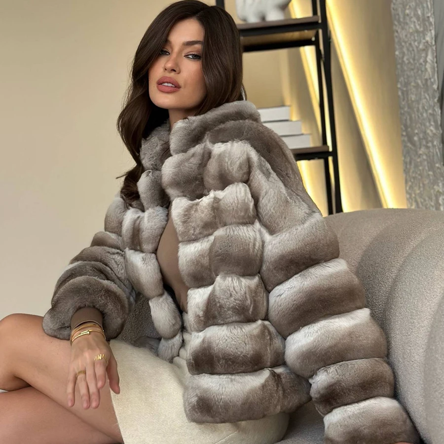 Winter Fur Jackets Women Natural Rabbit Fur Short Coat 2024 Hot Selling New Real Fur Clothes For Women