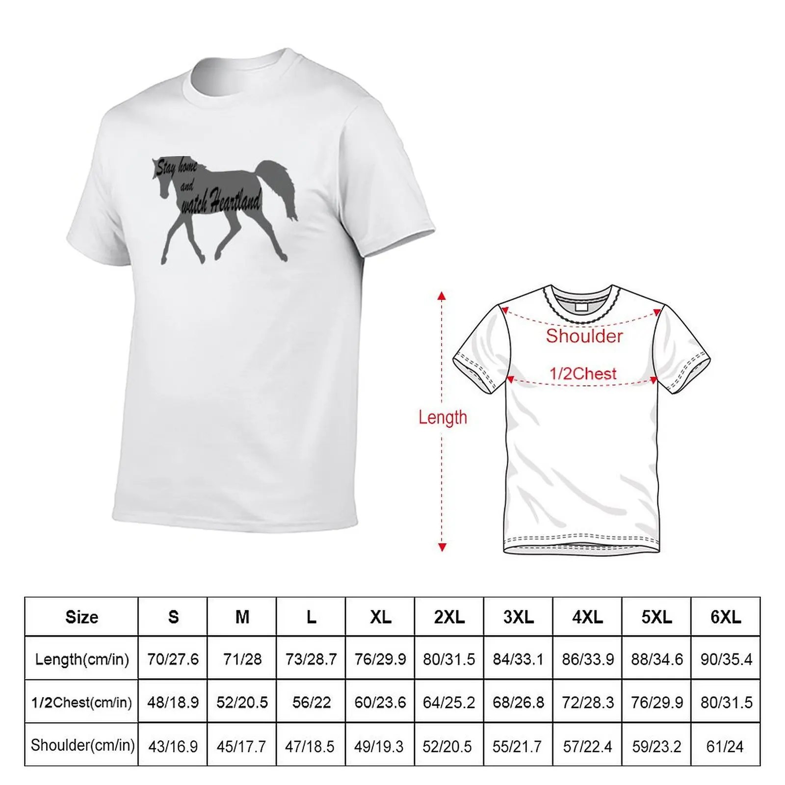 Stay home and watch Heartland T-Shirt Big Size Short Sleeve Tee for Men