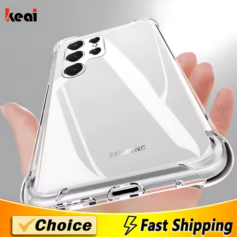 Clear Shockproof Phone Case For Samsung Galaxy S22 S23 Ultra S10 Plus S21 S20 Fe A54 5G A52 A52S A53 A72 A32 A12 Silicone Cover
