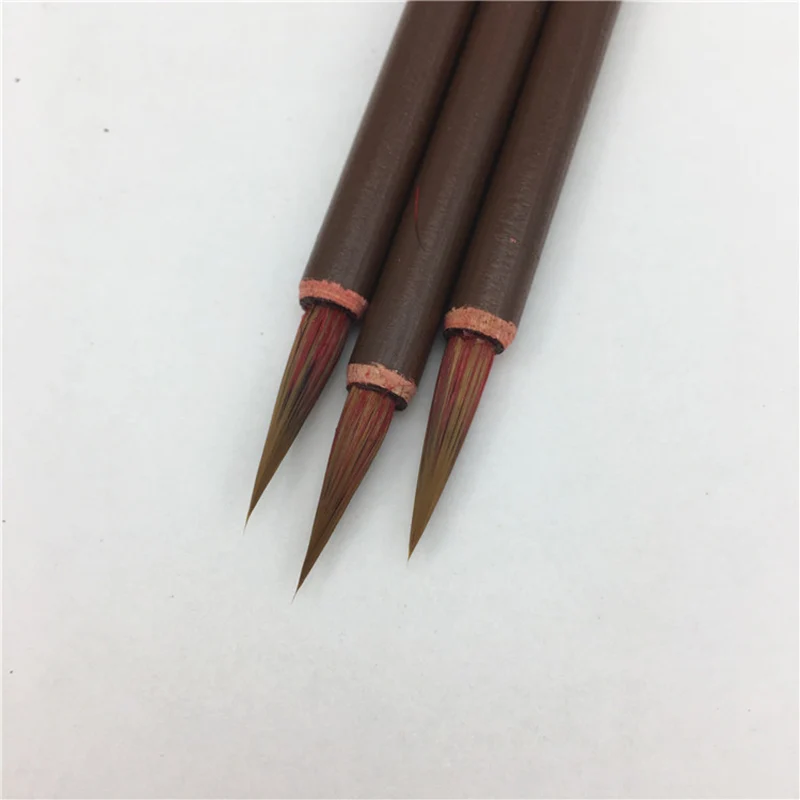 10PCS Xiaokai Calligraphy Brush Pen High-quality Red Hair Chinese Painting Brush Weasel Hair Regular Script Writing Brush