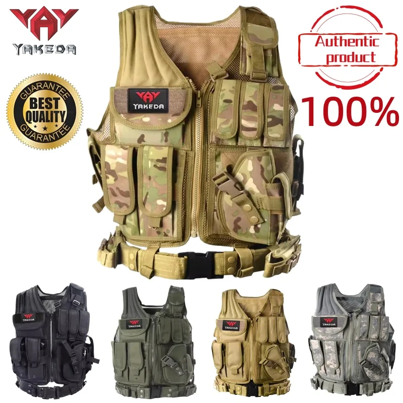 

YAKEDA Outdoor Tactical Vest Multi-functional Breathable Training Vest Mesh Camouflage Vest Protective Equipment