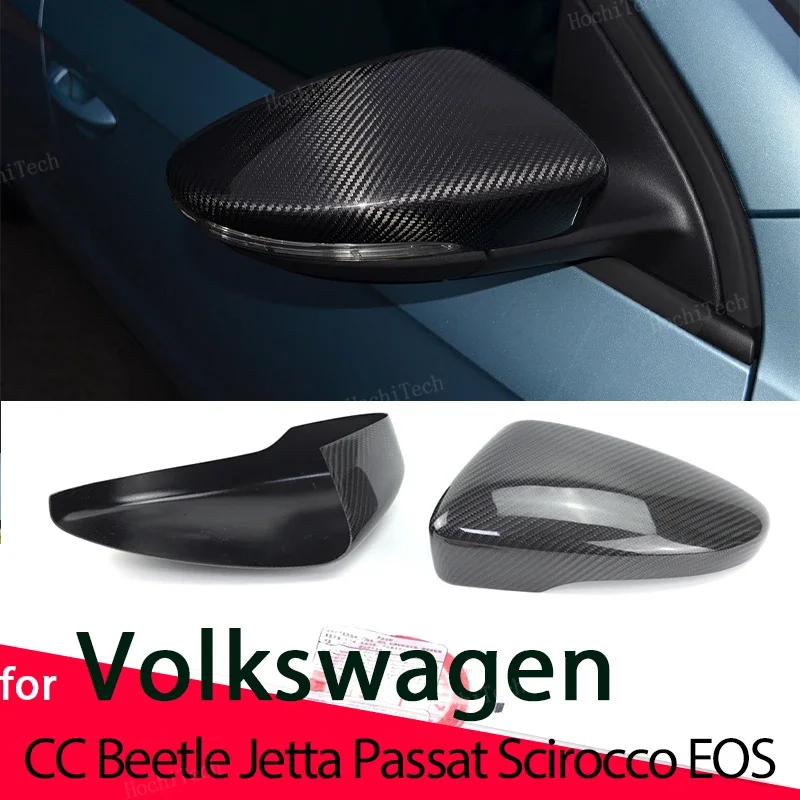 Real Carbon Fiber Side Mirror cover Cap Sticker for  VW Volkswagen Passat B7 Scirocco Beetle CC Eos JETTA MK6