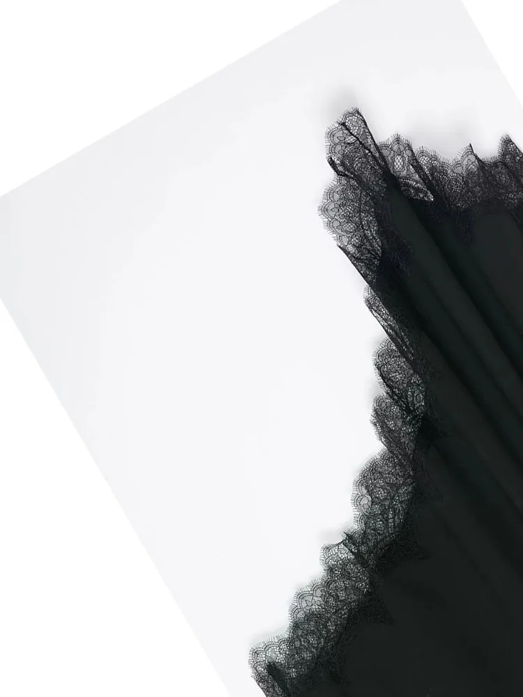 

HH Women Summer Fashion Sexy Asymmetrical Lace Decoration Mini Skirt Female Elegant Solid Zipper Casual Slim Skirt Mujer