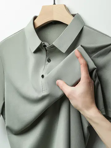 Short Sleeved T-shirt Men's Lapel 2024 New Summer Half Sleeved Casual Versatile Top Polo Shirt Men