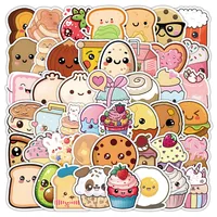 60PCS Cartoon Cute Hand Drawn Food Waterproof Graffiti Stickers for Helmet Bicycle Hand Account Pencil Case Decals 2