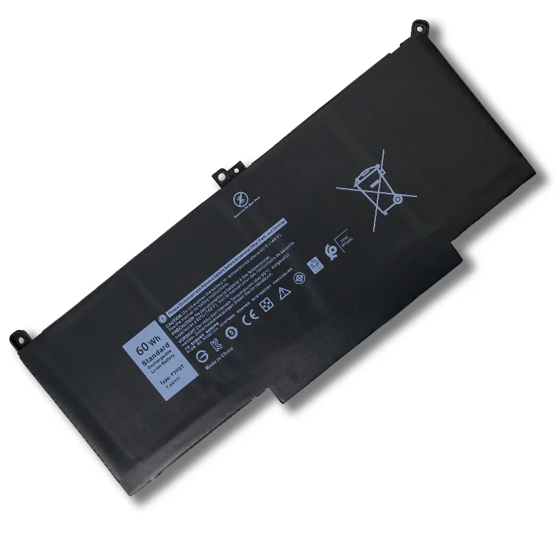 New F3YGT Replacement Laptop Battery 7.6V 60Wh Li-ion for D ell Latitude E7280 E7380 E7290 E7390 E7480 E7490 Series 12 7000 7280