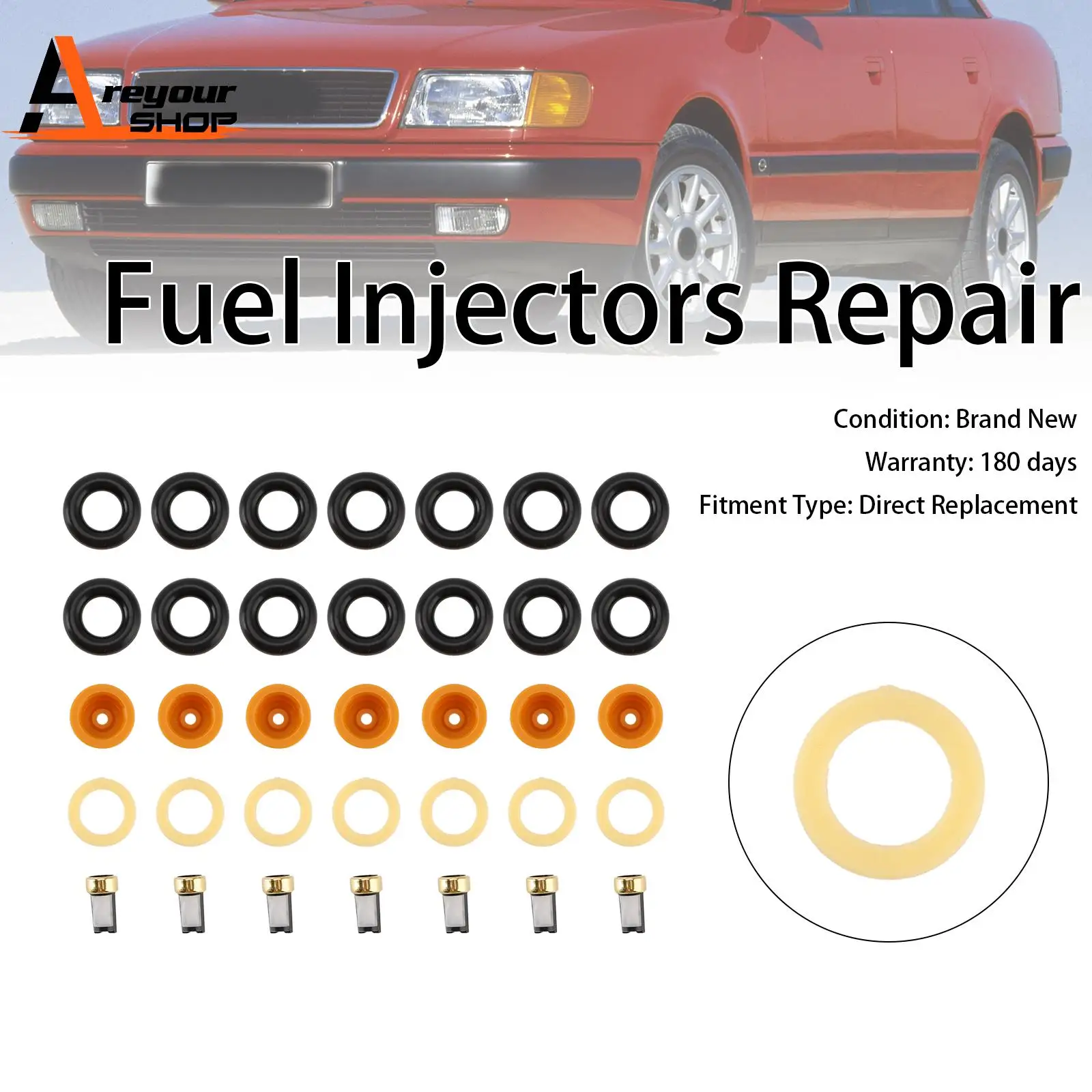 Joint torique de filtre d'injecteur de carburant, 6 pièces, adapté à Audi 80 90 100 A4 A6 A8 2.4 2.6 2.8