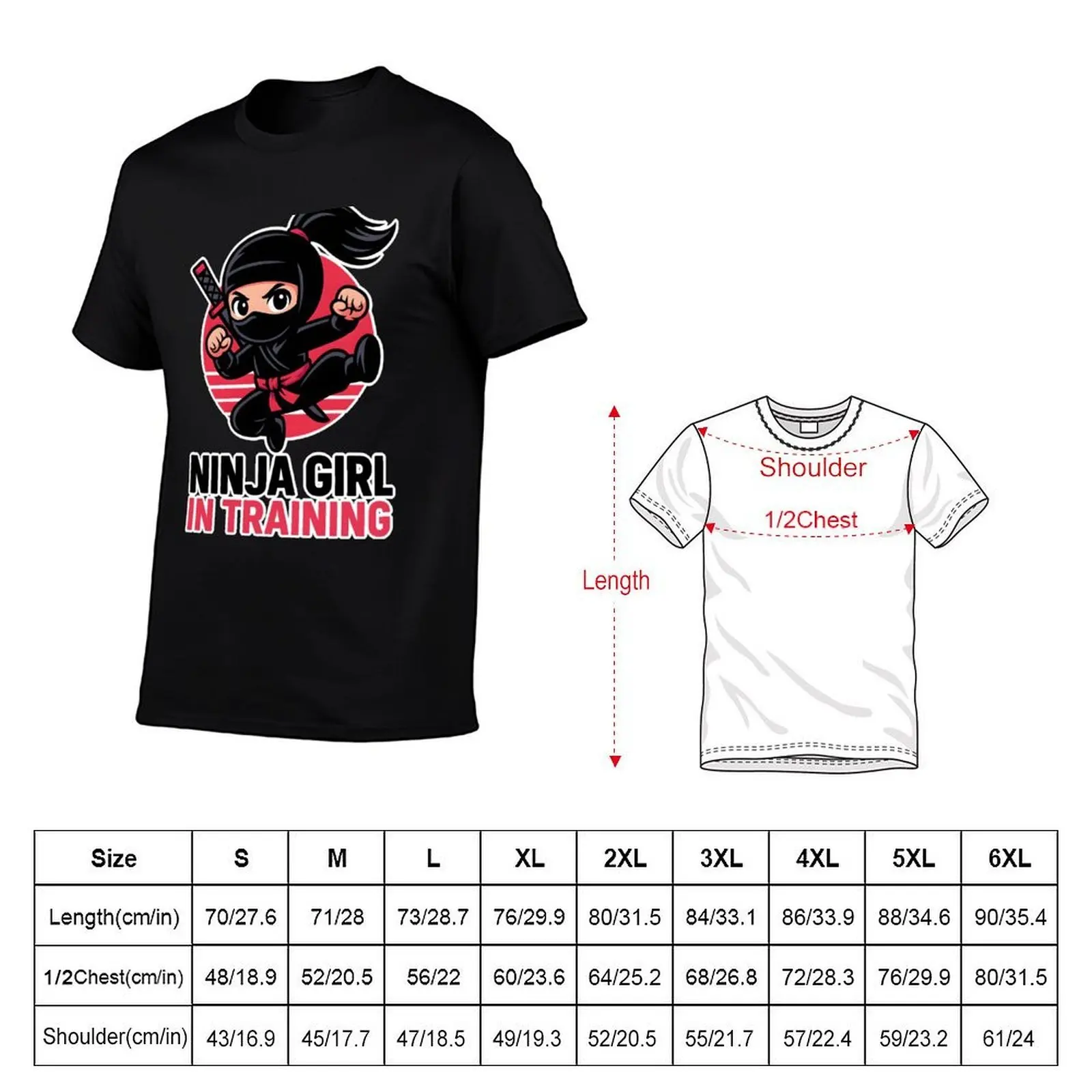 Cute Ninja Girl in Training – Martial Arts Character Cartoon for Kids and Girls T-Shirt tees mens graphic t-shirts hip hop