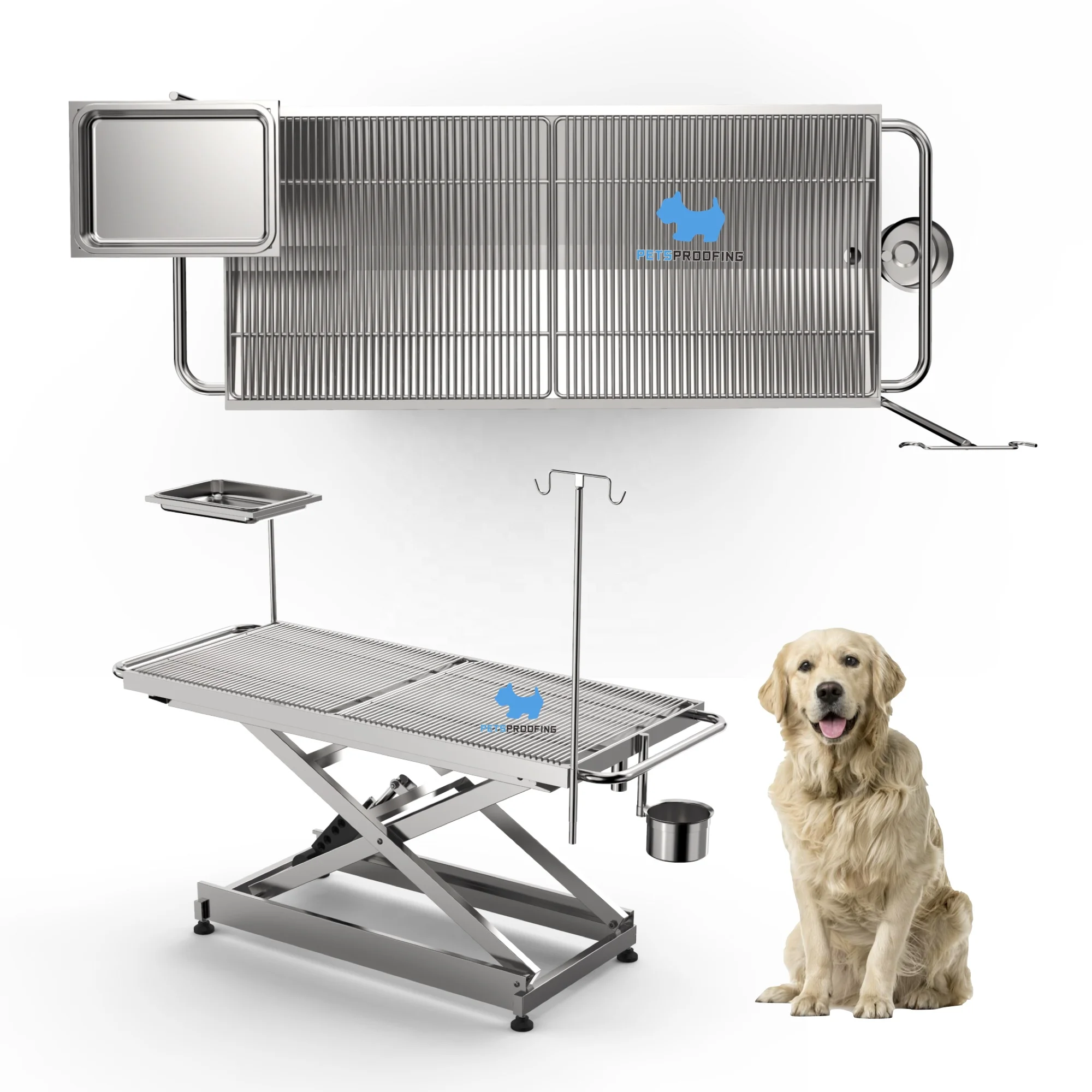 Petsproofing Veterinary Stainless steel medical operating room Clinic Equipment surgical Operating Table for animal Use