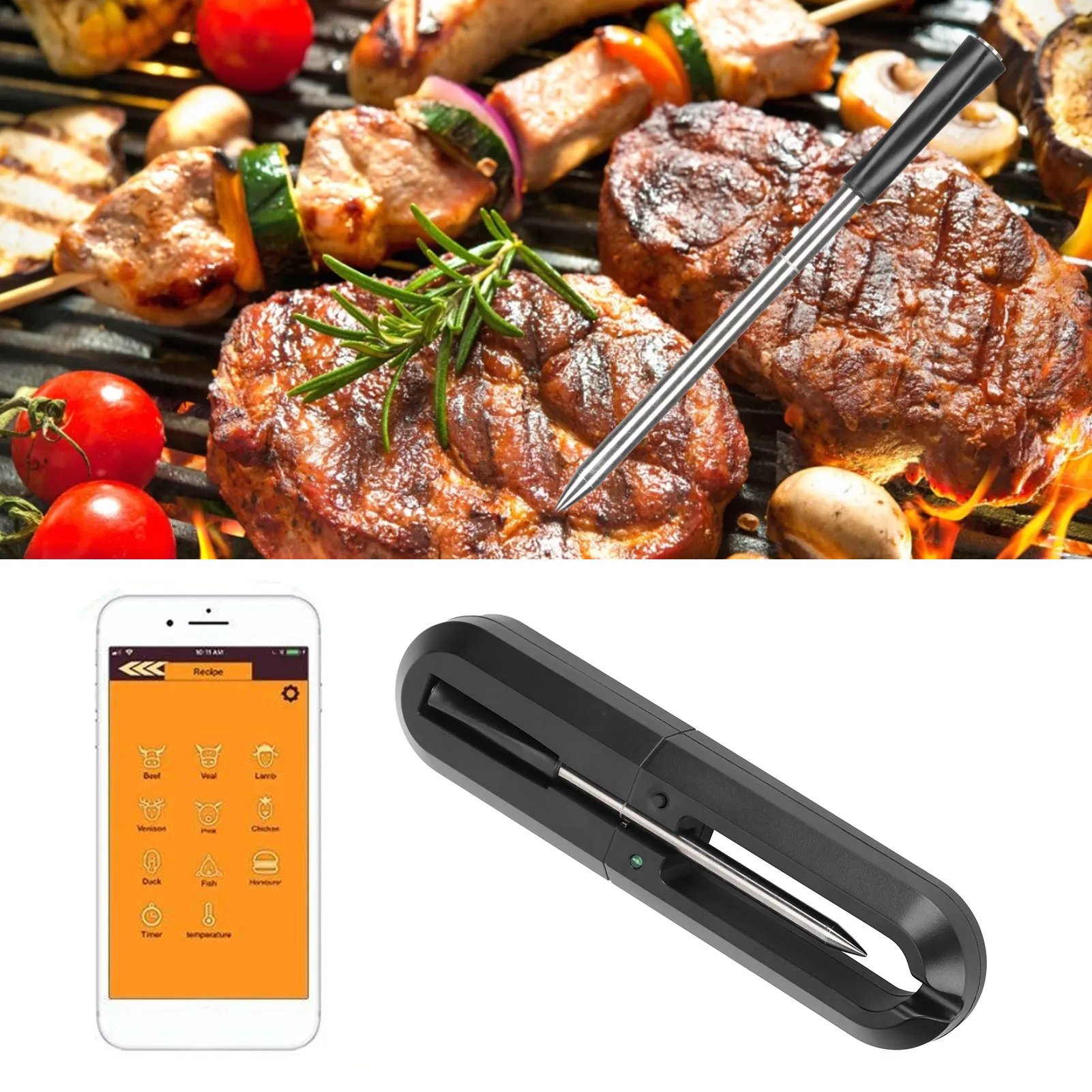 Termometer Daging Nirkabel BBQ - Meat Thermometer ulasan dan harga