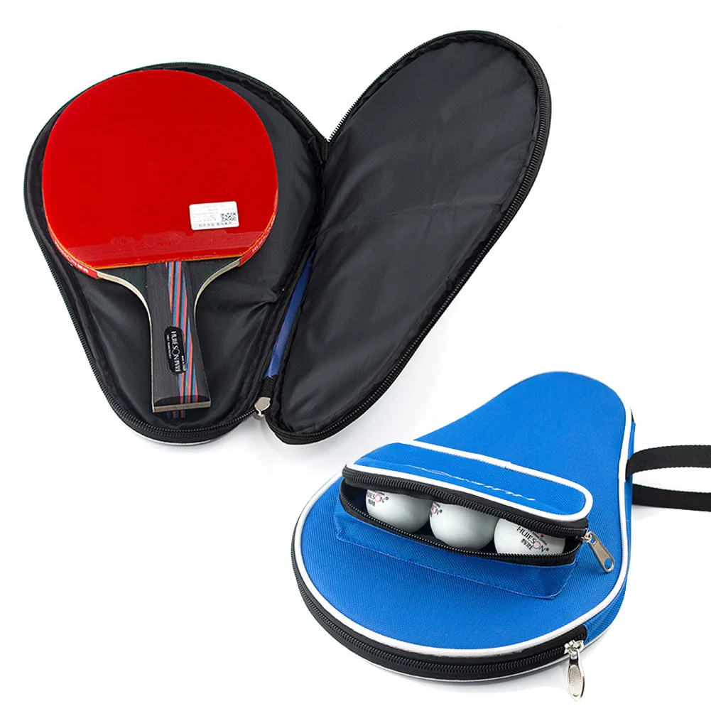 

Elegant Table Tennis Bat Storage Oxford Cloth Case With Triple Pocket Smooth Metal Fasteners Cushioned Interior Pings Pong Part