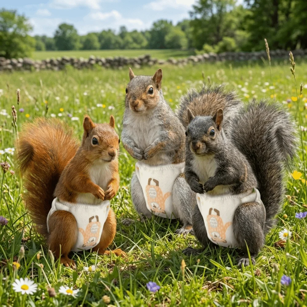 Soft Absorbent Squirrel Diapers Adjustable Breathable Pet Training Pants Leak-Proof Reusable Squirrel Underwear Potty Training view 3