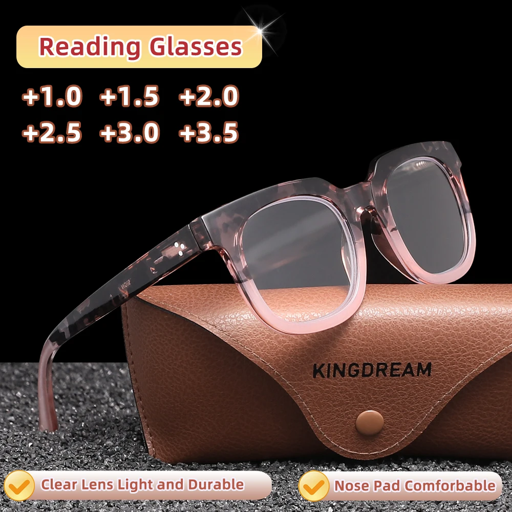 KINGDREAM Occhiali da lettura Casual per uomo Donna Occhiali da presbiopia a luce blu Lettore +1.0+1.5+2.0+2.5+3.0+3.5