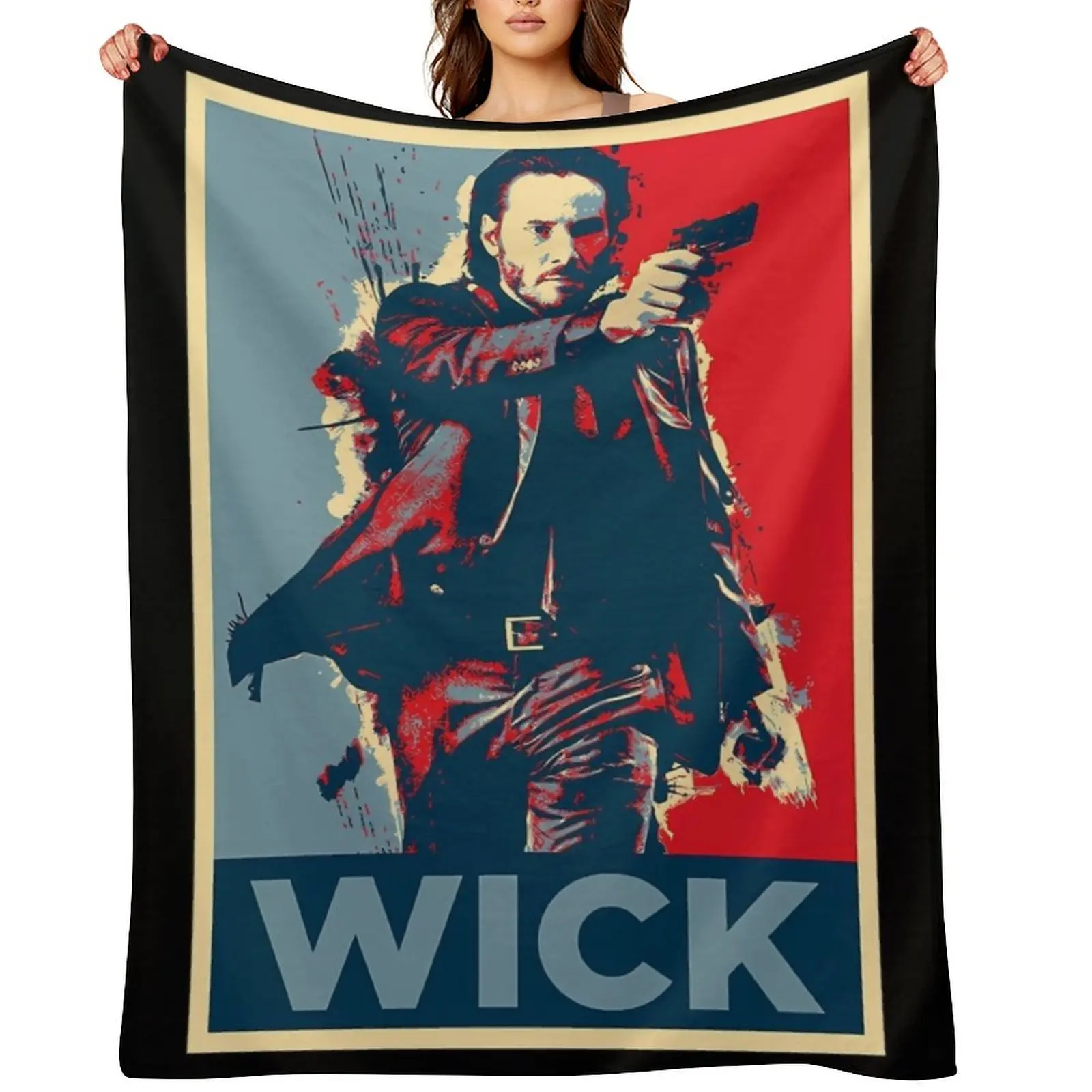 

John Wick Art Throw Blanket Flannel Fabric Bed Plush Bed linens Blankets