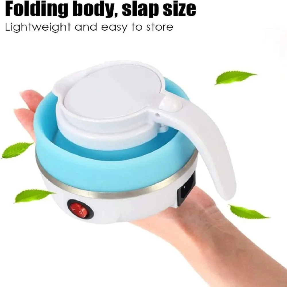 Foldable Electric Travel Kettle 600ML 6Mins Fast Boiling Portable Electric Kettle Food-grade Silicone Kettle For Coffee Tea