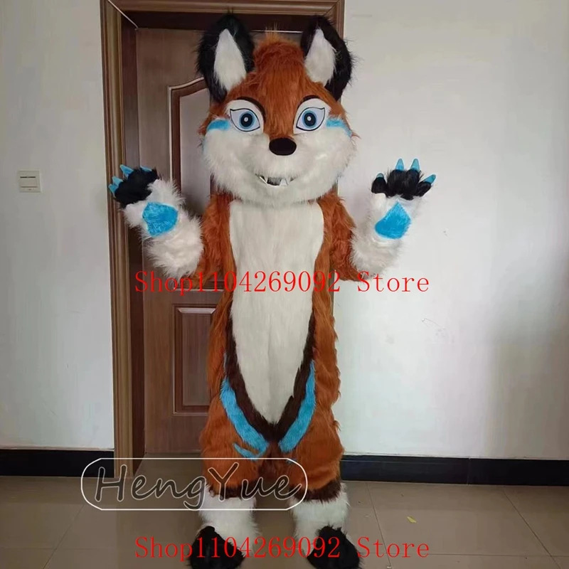 

Long Haired Fox Wolf Mascot Costumes For Birthday Party Cartoon Fluffy Fox Gog Cosplay Costumes Character Maskote Anime Fursuit