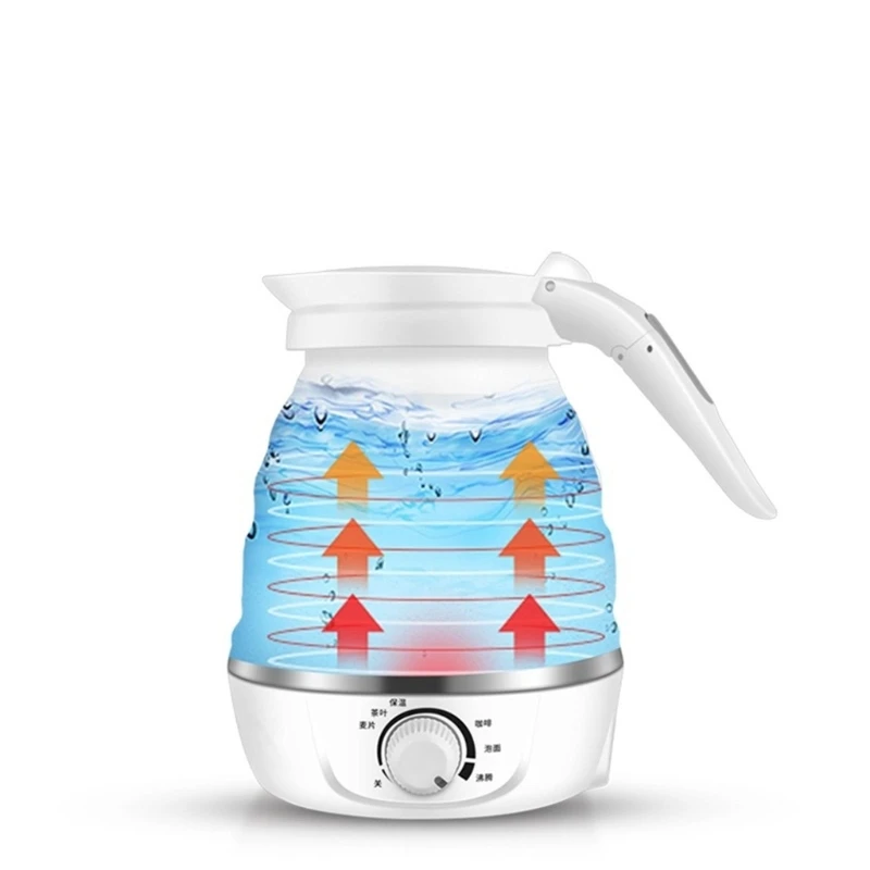 Mini Camping Kettle Silicone Electric Water Boiler with Separable Power Cord 918D