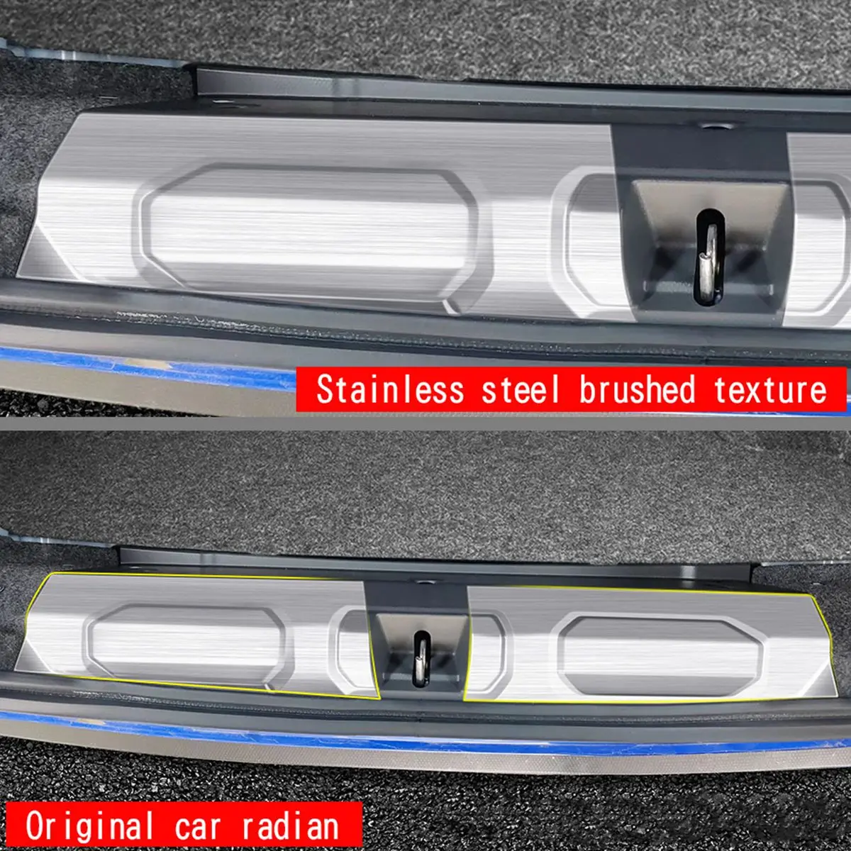 Strip pelindung pintu bagasi mobil, Strip pelindung pelat Sill belakang untuk Subaru WRX 2022 2023 hitam