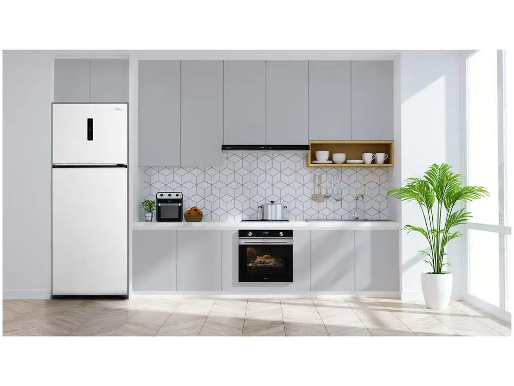 ثلاجة مزدوجة من الصقيع Midea ، مبرد V