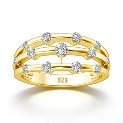 Bagues Moissanite pour femmes, argent regardé 925, bande d'éternité, bijoux de mariage certifiés, cadeau pour fille, test de diamant réussi
