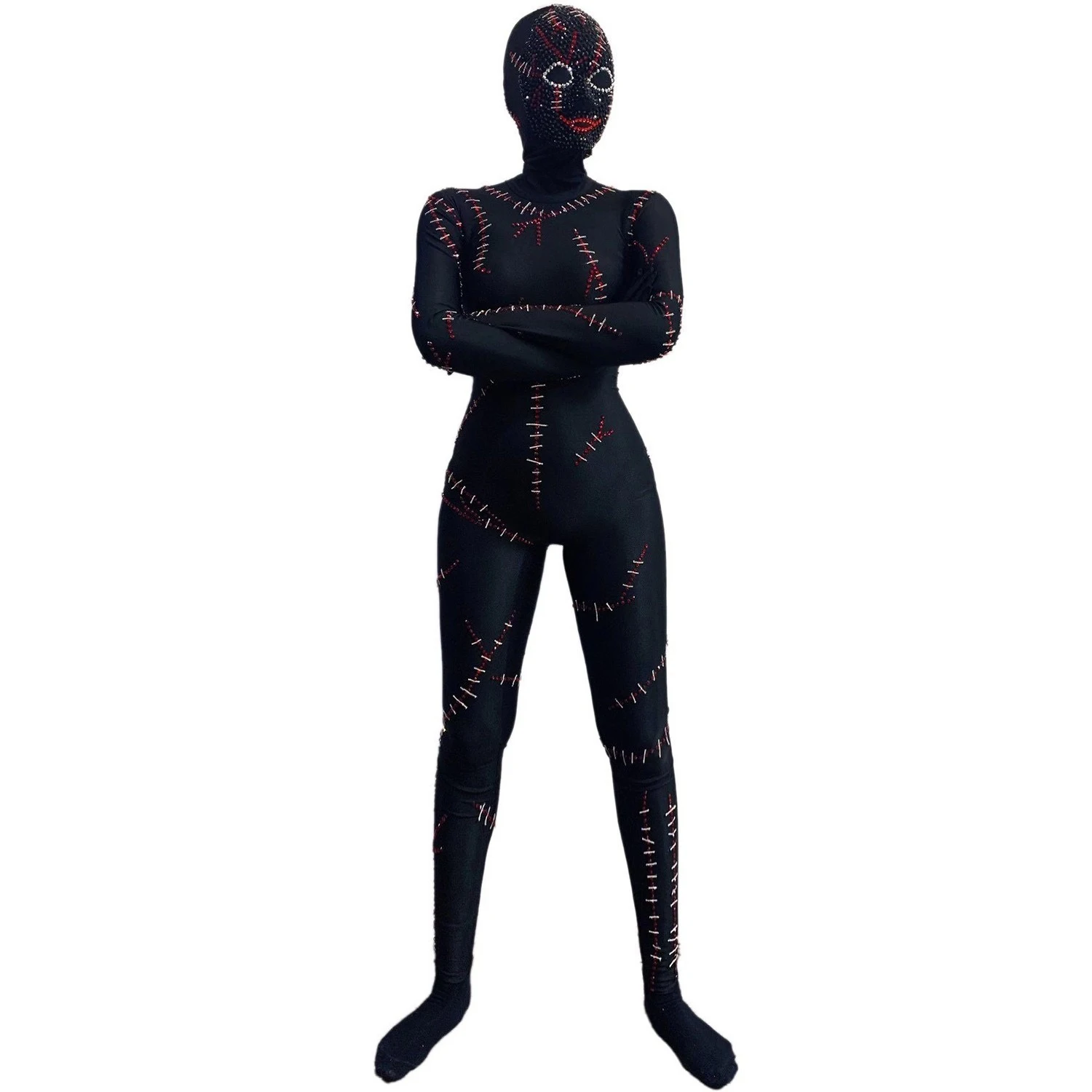 ハロウィン衣装女性服セクシーなブラックダイヤモンドボディスーツポールダンス Dj Ds ナイトクラブバー女性ゴーゴーステージ衣装着用 DN21794