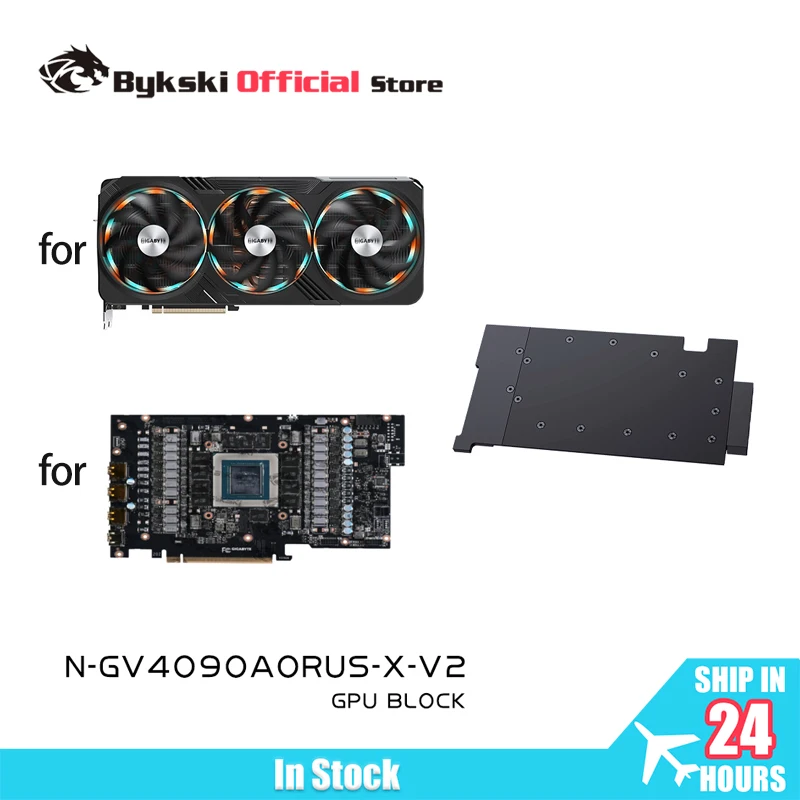 

Bykski Water Block for Gigabyte GeForce RTX 4090 Gaming / MASTER GPU Card / 0.3mm Jet Micro-waterway N-GV4090AORUS-X-V2