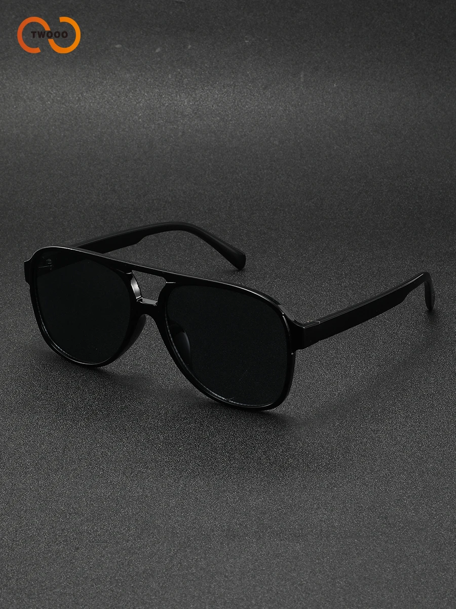 نظارات شمسية كلاسيكية كبيرة الحجم للجنسين، نظارات قيادة عصرية على طراز الشارع، جسر مزدوج مستوحى من مسدس علوي #5