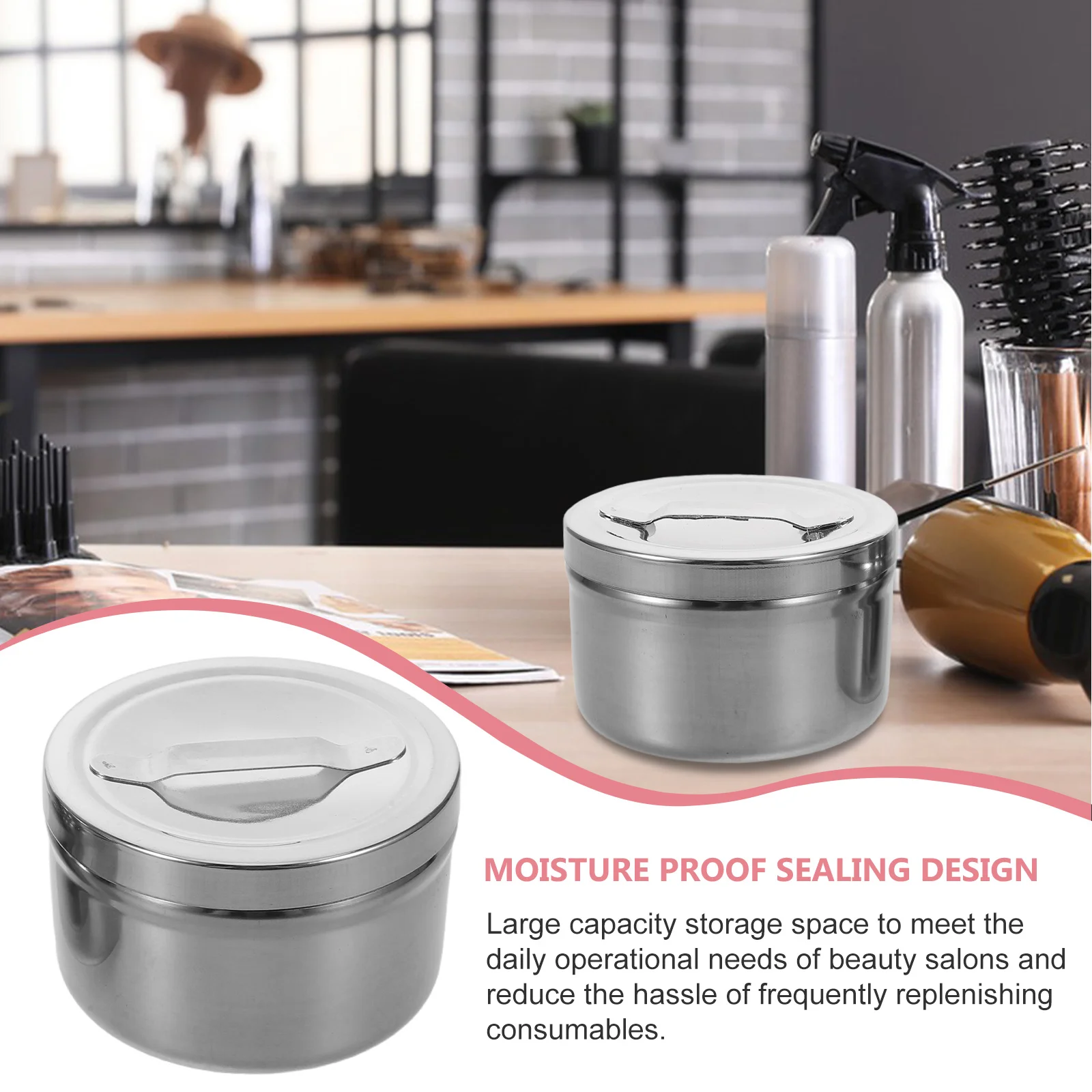 4 قطع من أعواد القطن المقاومة للصدأ، علب تخزين مقاومة للرطوبة، حامل وسادات مكياج ذات سعة كبيرة، كرات قطنية مستديرة