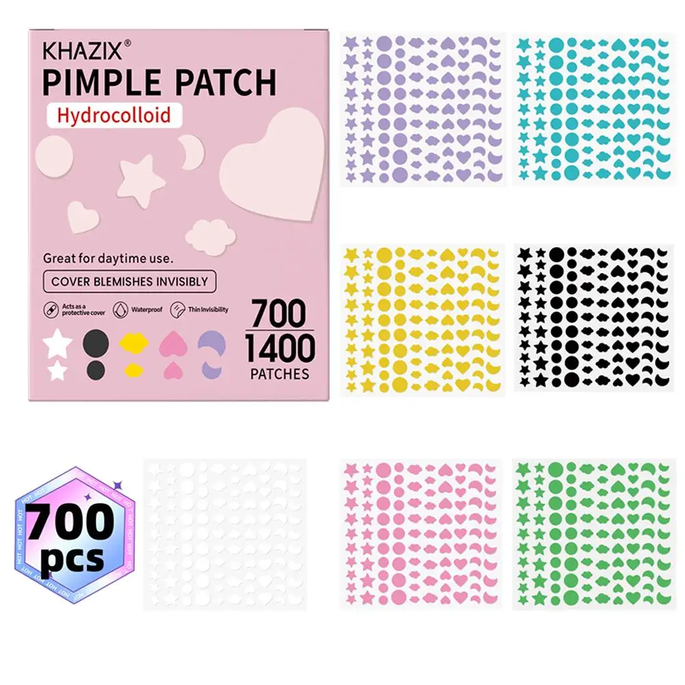 700/1400PCS 하이드로 콜로이드 스타 여드름 패치 블랙 헤드 및 폐쇄성 코메돈 가볍고 비 자극적인 휴대용 미용 도구