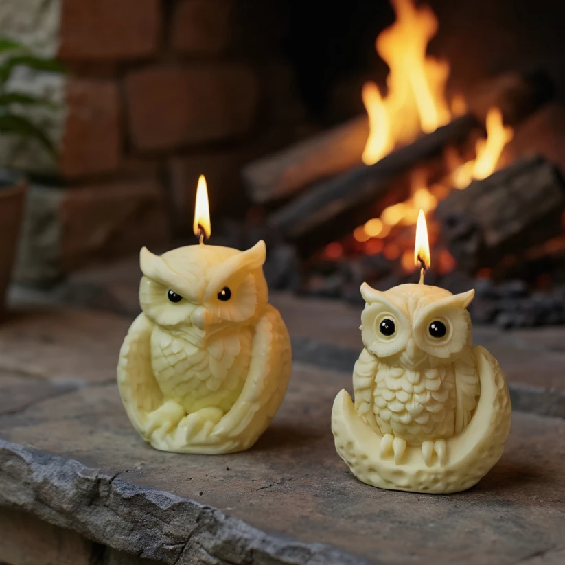

Owl Scented Candle Silicone Mold Halloween Holiday Decoration DIY Reusable Casting Soap Resin Molds Candle Making Supplies