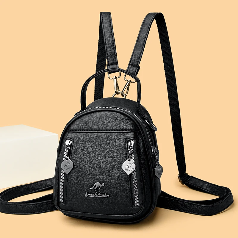 

New Fashion High Quality Soft Leather Small Backpacks Totes Women's Casual Shell Shoulder Bags Crossbody Backpack Makeup Bag