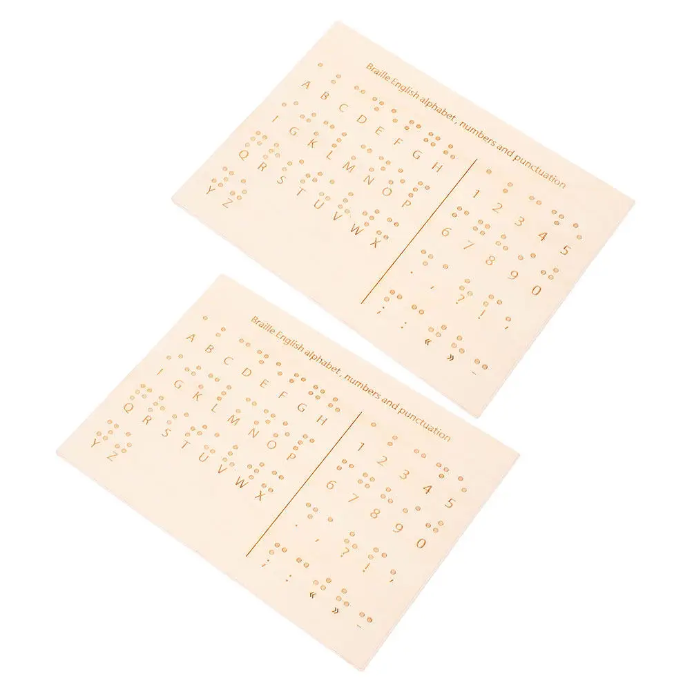 2 pièces, tableau alphabétique en braille, en bois, avec points en relief, outil pédagogique Montessori pour l’apprentissage et la pratique de la lecture en braille.