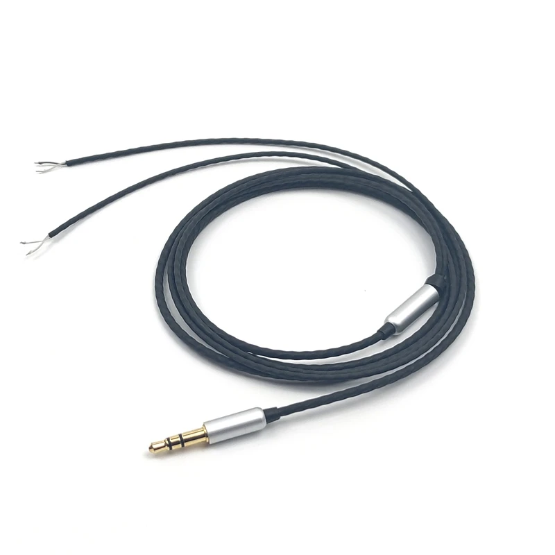 3-полюсный разъем для наушников 3,5 мм, запасной аудиокабель для наушников «сделай сам» с серебряной пластиной, провод OFC, шнур AA0229