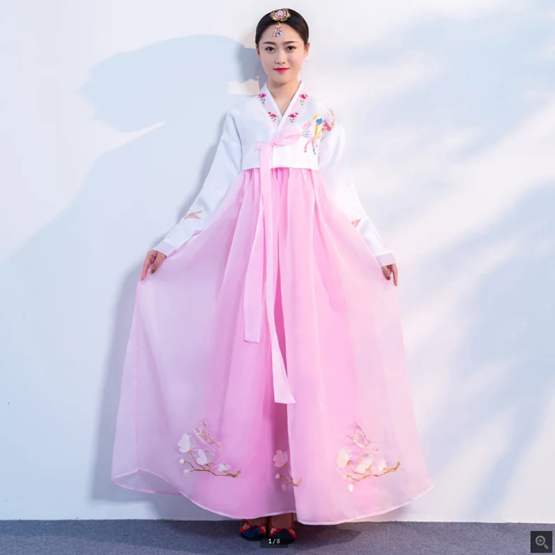 v-neck-hanbok-dress-for-women-korean-style-traditional-retro-vintage-dress-evening-party-dress-lady-tunic-national-costumes