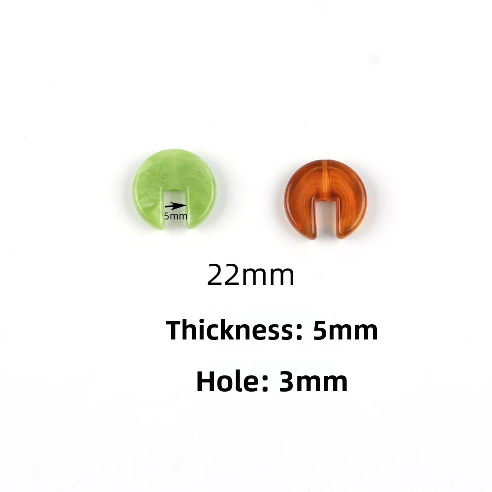 10 Pieces 22mm Retro Notch Circular Dyeing Acrylic Beads DIY Jewelry Making Necklace, Bracelet, Clothing Accessory Materials