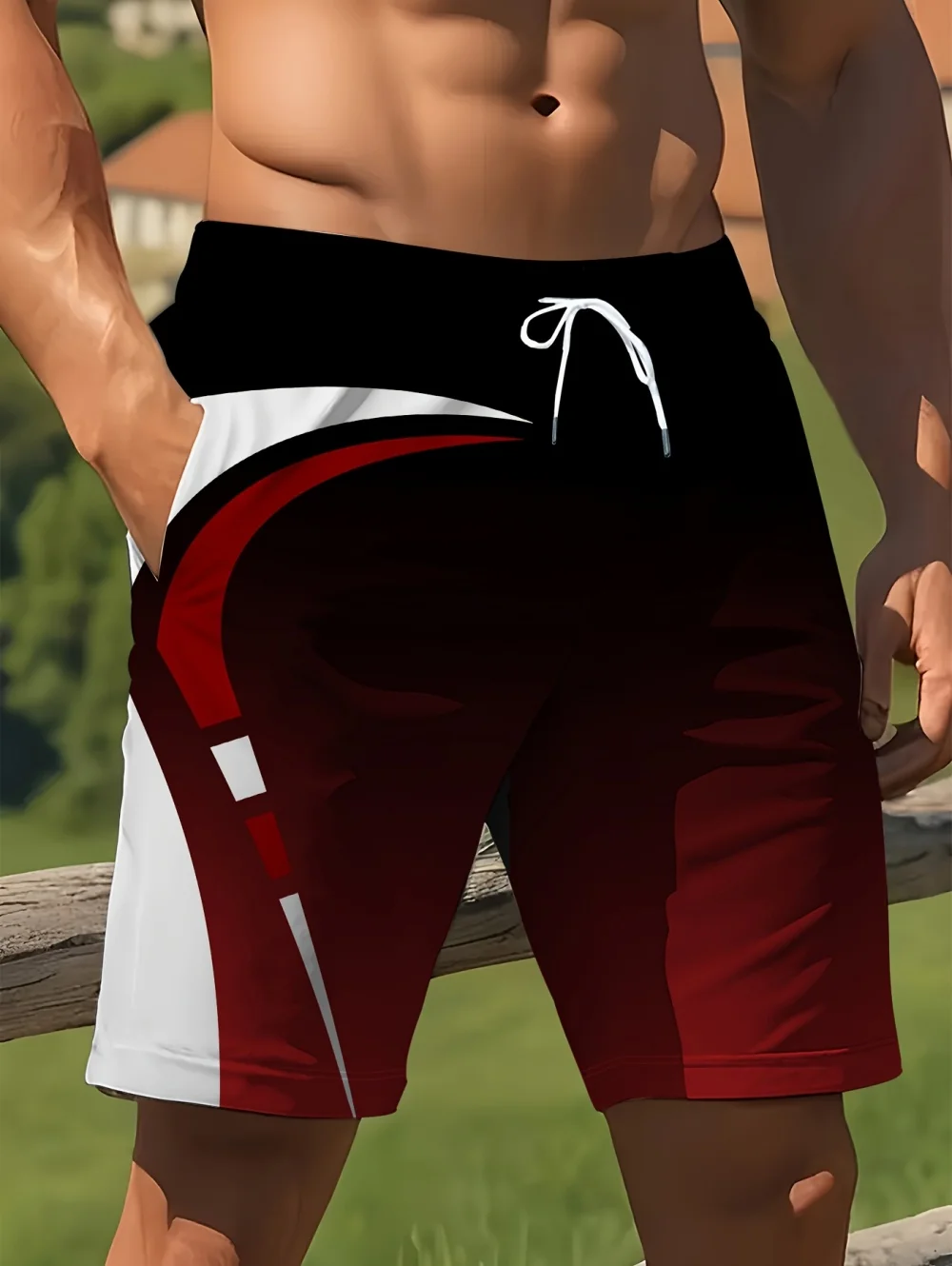 2026 Summer Men's Casual Shorts Drawstring Pockets Shorts Swim Men Swimsuit Surf Board Boy Pants Sports Gym Beach Clothes Man