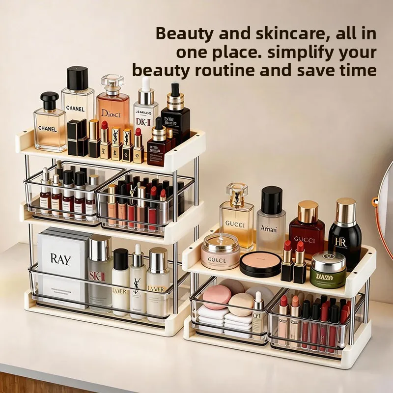 Cosmetics Storage Rack Multi-layer Transparent Premium Dresser Lipstick Perfume Skin Care Products Finishing Drawer Shelf