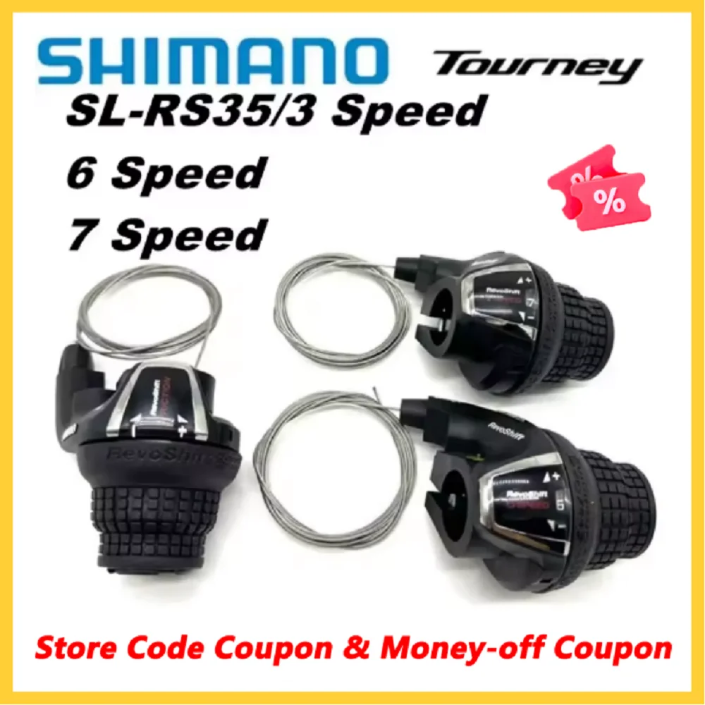 Shimano SL-RS35 bicicleta origen Twist Grip Gear 3/6/7 velocidad Twist Grip palancas de cambio MTB 22mm manillar agarre palanca de cambios