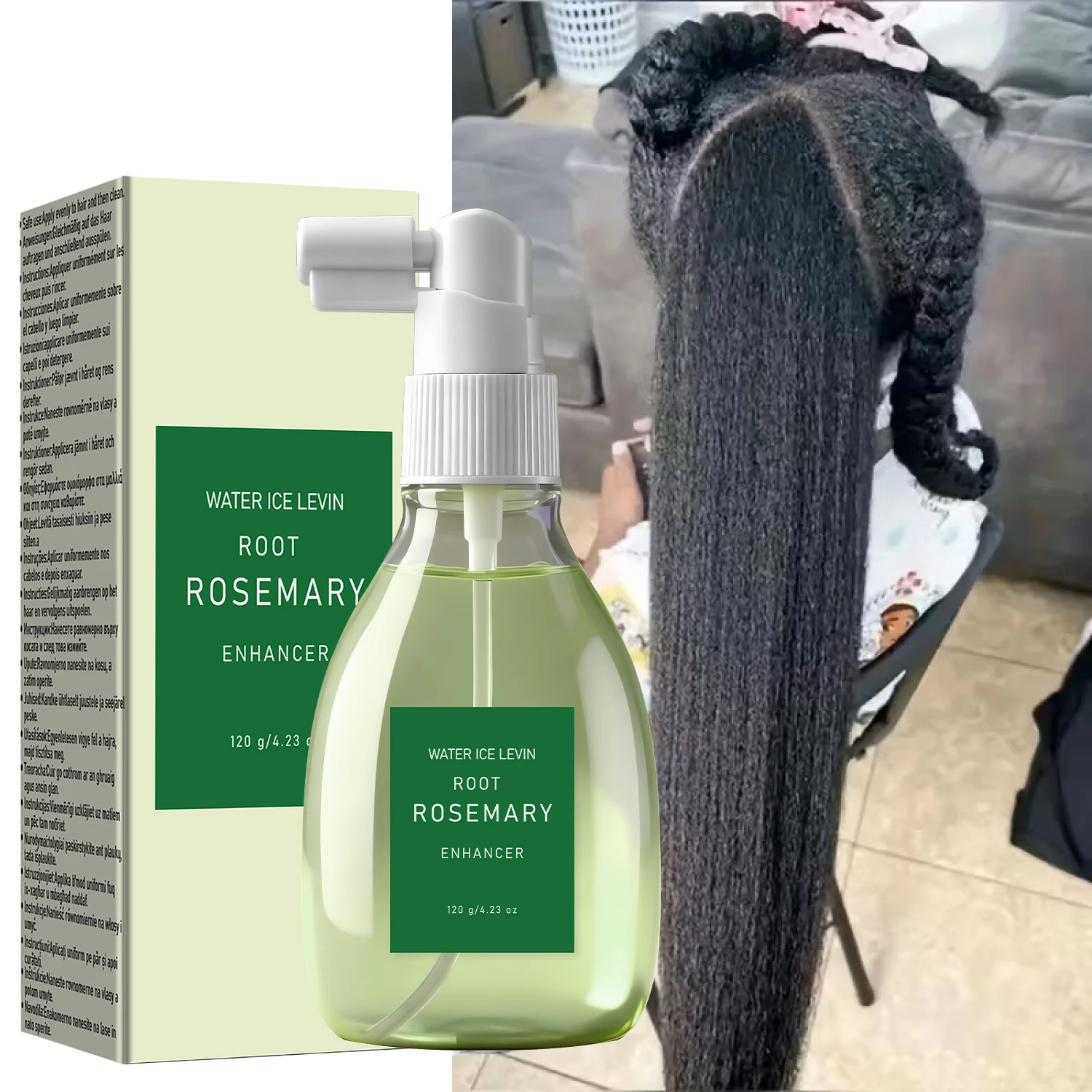 Rosemary Root Enhancer Ten-in-One Hair Spray Repairs Strengthens Smooths Heat Protection Frizz Control Shine Boost Daily Care