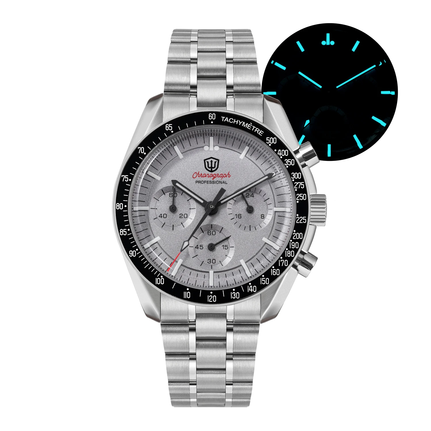 Watchdives WD1863 39 مللي متر VK63 ساعة كرونوغراف OTF المشبك الاجتياح حركة الكوارتز الياقوت مضيئة 100 متر ساعات مقاومة للماء