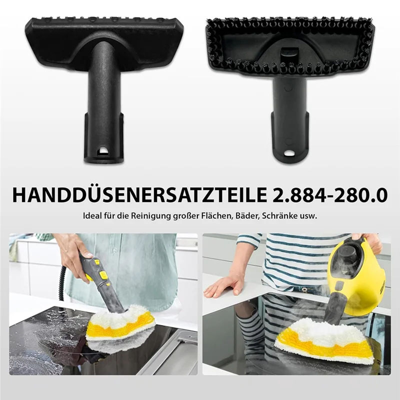 

Efficient-Steam Cleaner Replacement Accessories Steam Round Brushes Nozzle Microfibre Cloths Set For Karcher SC1 SC2 SC3 SC4 SC5