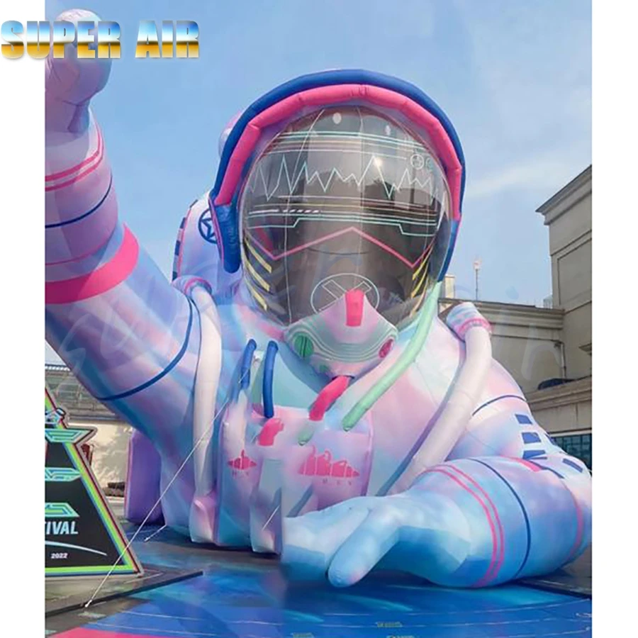 Giant lighting air outdoor inflatable cosmonaut model with led lighting for decoration