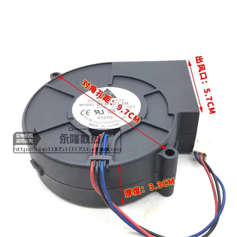 New Original BFB1012EH 9cm 9733 12V 2.94A High Air Volume Turbo Blower BBQ Grill Exhaust Fan