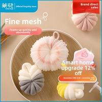 Camellia Large Bath Sponge: Soft, durable & cute for kids/men.Creates rich lather,won’t fall apart—perfect for gentle scrubbing!